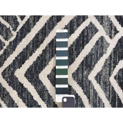 Modern and Contemporary Wool & Silk Hand Knotted Rug Black No Border 2.2X2.2 -O087990