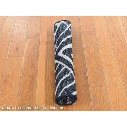 Modern and Contemporary Wool & Silk Hand Knotted Rug Black No Border 2.2X2.2 -O087990