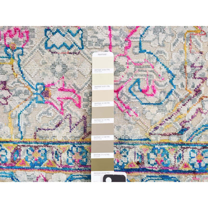 Modern and Contemporary Wool & Silk Hand Knotted Rug Ivory No Border 2.0X2.0 -O087991