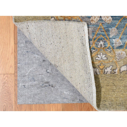 Transitional Wool & Silk Hand Knotted Rug Brown No Border 12.2X15.4 -O087995