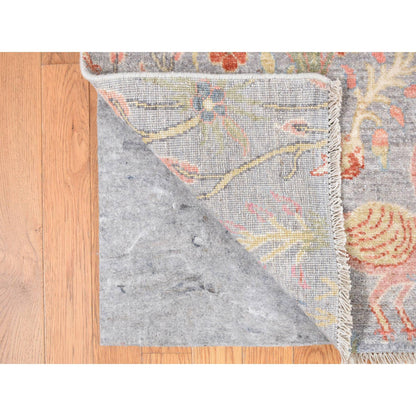 Oushak And Peshawar Wool Hand Knotted Rug Grey No Border 8.0X8.0 -O087996