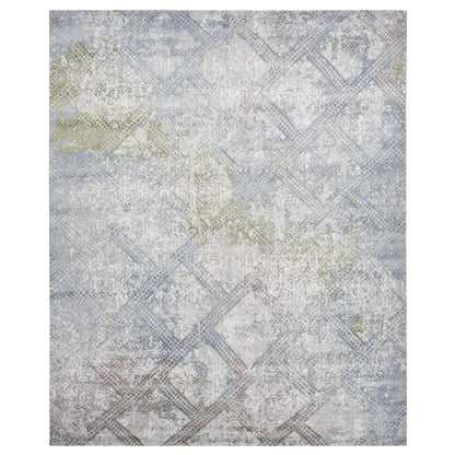 Modern and Contemporary Wool & Silk Hand Knotted Rug Grey No Border 12.3X15.3 -O087998