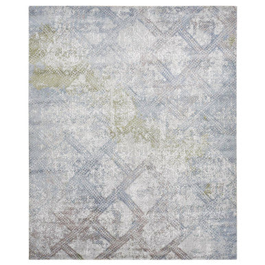 Modern and Contemporary Wool & Silk Hand Knotted Rug Grey No Border 12.3X15.3 -O087998