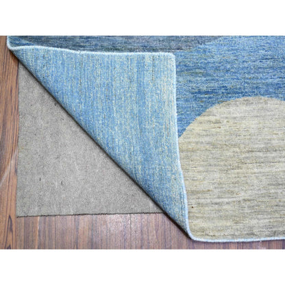 Modern and Contemporary Wool Hand Knotted Rug Blue No Border 8.2X9.7 -O088009