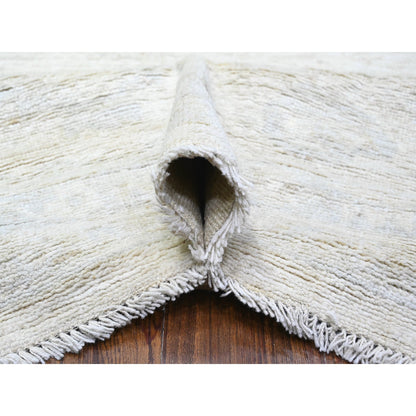 Oushak And Peshawar Wool Hand Knotted Rug Ivory Gray 11.11X15.10 -O088017
