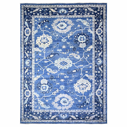 Oushak And Peshawar Wool Hand Knotted Rug Blue Blue 12.3X17.2 -O088024