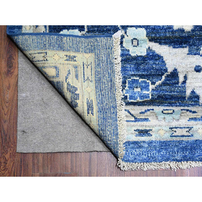 Oushak And Peshawar Wool Hand Knotted Rug Blue Blue 12.3X17.2 -O088024