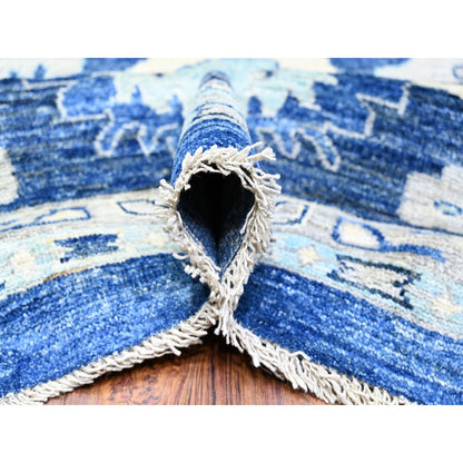 Oushak And Peshawar Wool Hand Knotted Rug Blue Blue 12.3X17.2 -O088024
