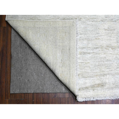 Oushak And Peshawar Wool Hand Knotted Rug Ivory Gray 11.8X15.2 -O088027