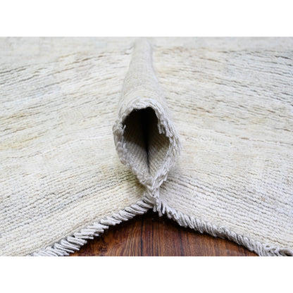 Oushak And Peshawar Wool Hand Knotted Rug Ivory Gray 11.8X15.2 -O088027