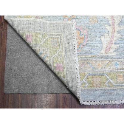 Oushak And Peshawar Wool Hand Knotted Rug Grey Gray 14.0X18.11 -O088028