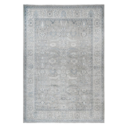 Oushak And Peshawar Wool Hand Knotted Rug Grey White 13.9X17.1 -O088029