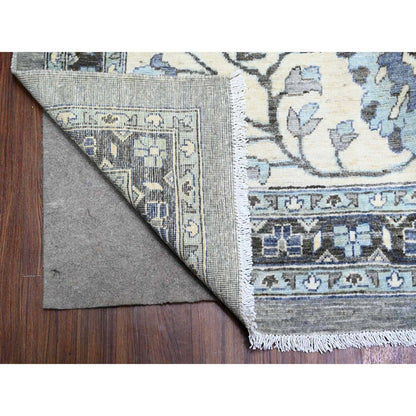 Oushak And Peshawar Wool Hand Knotted Rug Grey White 14.10X15.3 -O088030