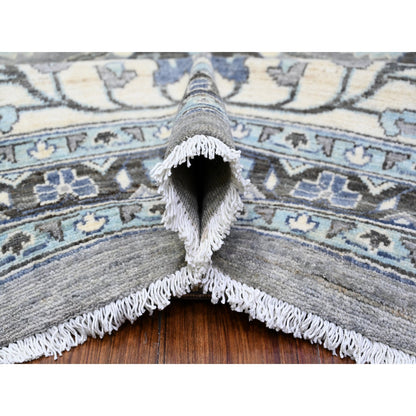 Oushak And Peshawar Wool Hand Knotted Rug Grey White 14.10X15.3 -O088030