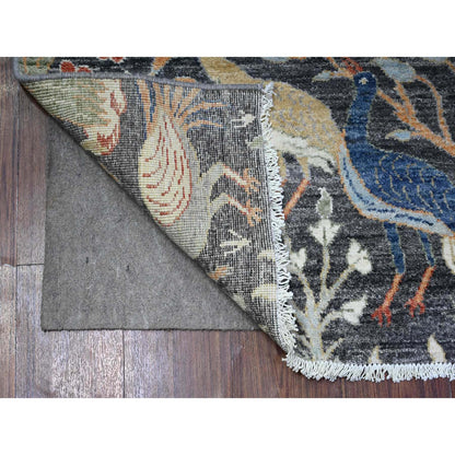 Oushak And Peshawar Wool Hand Knotted Rug Black No Border 4.1X11.11 -O088033