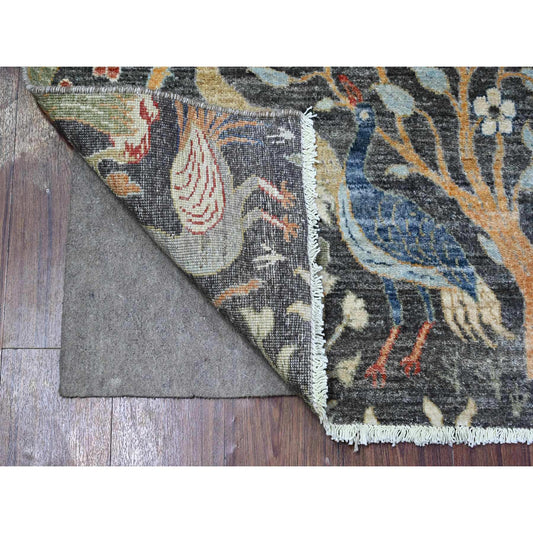 Oushak And Peshawar Wool Hand Knotted Rug Grey No Border 4.0X9.11 -O088034