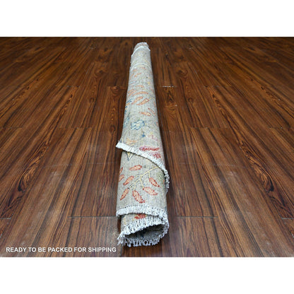Oushak And Peshawar Wool Hand Knotted Rug Grey No Border 5.1X5.3 -O088036