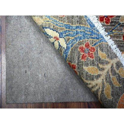 Oushak And Peshawar Wool Hand Knotted Rug Grey Gray 7.7X7.8 -O088041