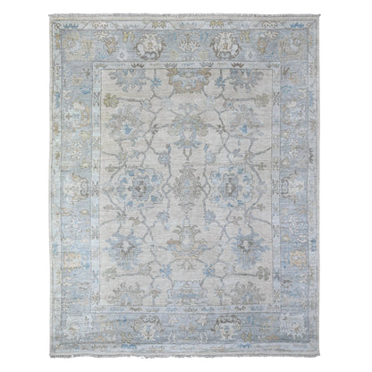 Oushak Wool Hand Knotted Rug Ivory 7.10X9.11  -O088047