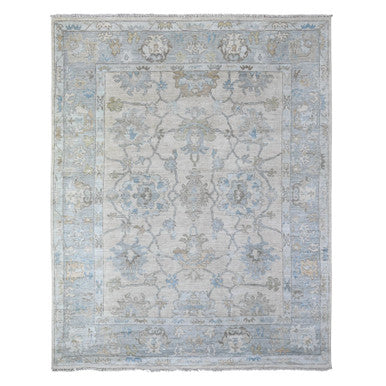 Oushak Wool Hand Knotted Rug Ivory 7.10X9.11  -O088047