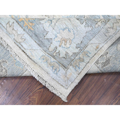 Oushak Wool Hand Knotted Rug Ivory 7.10X9.11  -O088047
