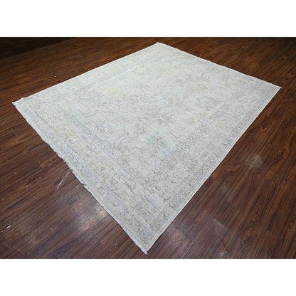 Oushak And Peshawar Wool Hand Knotted Rug Grey Gray 8.0X9.5 -O088050