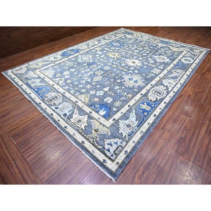 Oushak And Peshawar Wool Hand Knotted Rug Grey Gray 10.0X13.11 -O088059