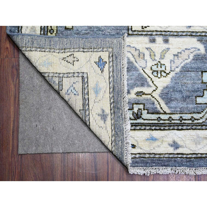 Oushak And Peshawar Wool Hand Knotted Rug Grey Gray 10.0X13.11 -O088059
