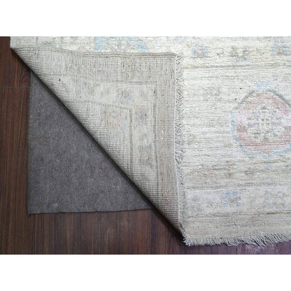 Oushak And Peshawar Wool Hand Knotted Rug Grey Gray 9.11X13.6 -O088063
