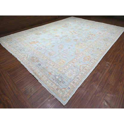Oushak And Peshawar Wool Hand Knotted Rug Blue Blue 12.2X17.2 -O088068