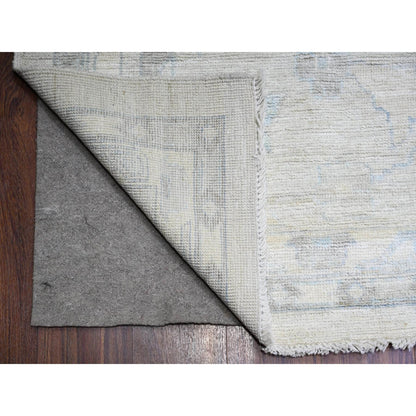 Oushak And Peshawar Wool Hand Knotted Rug Grey Gray 14.0X18.11 -O088070