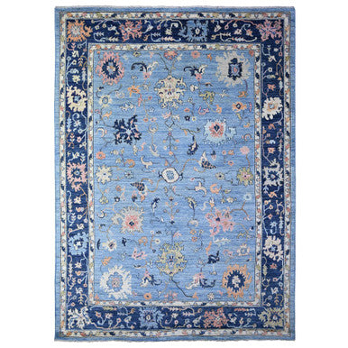 Oushak And Peshawar Wool Hand Knotted Rug Blue Blue 9.9X13.5 -O088073