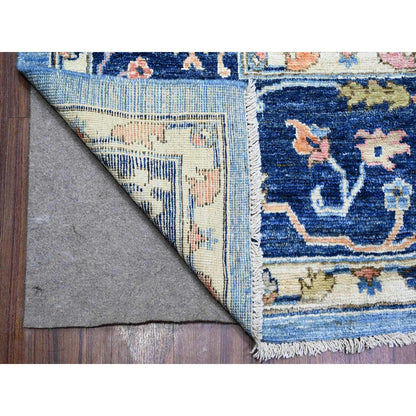 Oushak And Peshawar Wool Hand Knotted Rug Blue Blue 9.9X13.5 -O088073