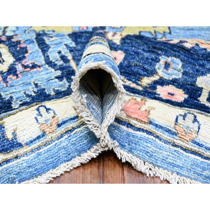 Oushak And Peshawar Wool Hand Knotted Rug Blue Blue 9.9X13.5 -O088073