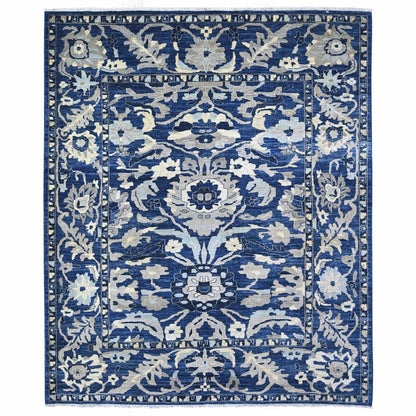 Oushak And Peshawar Wool Hand Knotted Rug Blue Blue 8.3X9.8 -O088075