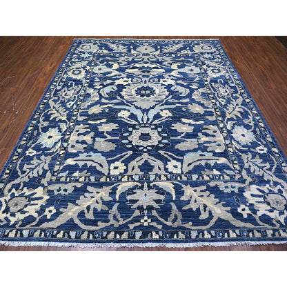 Oushak And Peshawar Wool Hand Knotted Rug Blue Blue 8.3X9.8 -O088075