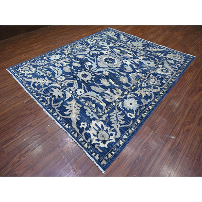 Oushak And Peshawar Wool Hand Knotted Rug Blue Blue 8.3X9.8 -O088075