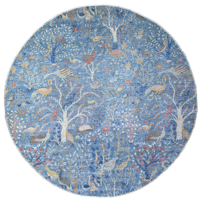 Oushak And Peshawar Wool Hand Knotted Rug Blue 10.0x10.4 -O088093