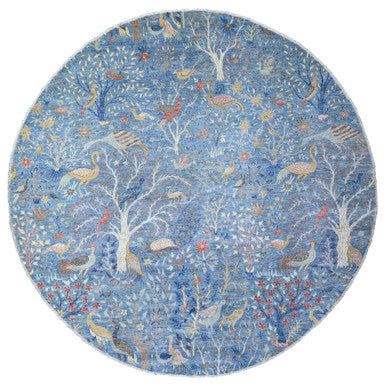 Oushak And Peshawar Wool Hand Knotted Rug Blue 10.0x10.4 -O088093