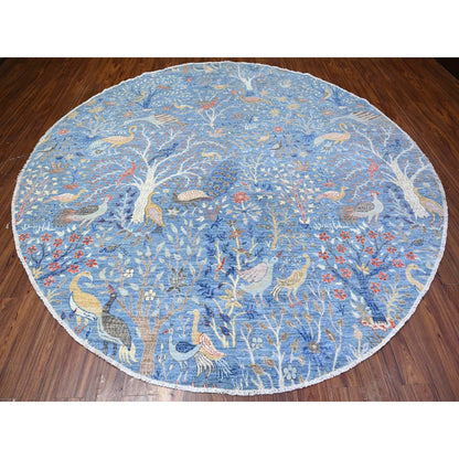 Oushak And Peshawar Wool Hand Knotted Rug Blue 10.0x10.4 -O088093