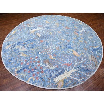 Oushak And Peshawar Wool Hand Knotted Rug Blue 10.0x10.4 -O088093