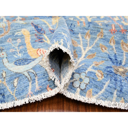 Oushak And Peshawar Wool Hand Knotted Rug Blue 10.0x10.4 -O088093