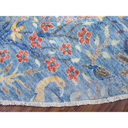 Oushak And Peshawar Wool Hand Knotted Rug Blue 10.0x10.4 -O088093
