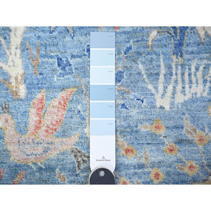 Oushak And Peshawar Wool Hand Knotted Rug Blue 10.0x10.4 -O088093