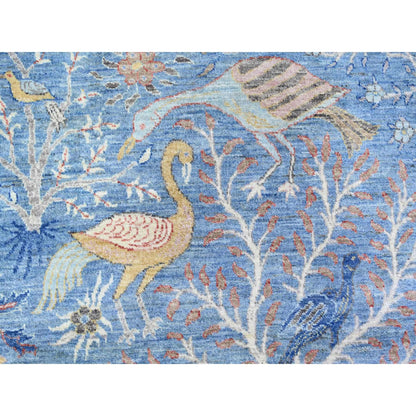 Oushak And Peshawar Wool Hand Knotted Rug Blue 10.0x10.4 -O088093