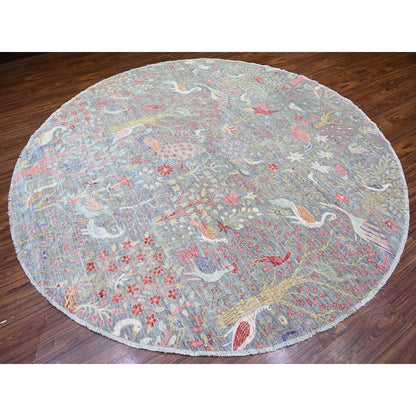 Oushak And Peshawar Wool Hand Knotted Rug Grey No Border 9.8X9.9 -O088101