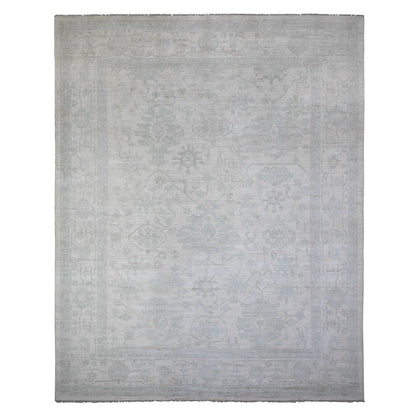 Oushak And Peshawar Wool Hand Knotted Rug Ivory Ivory 11.11X14.10 -O088137