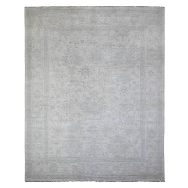 Oushak And Peshawar Wool Hand Knotted Rug Ivory Ivory 11.11X14.10 -O088137