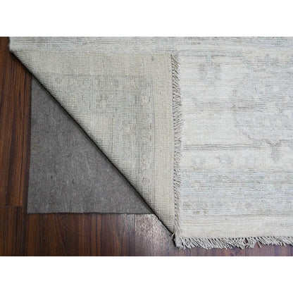 Oushak And Peshawar Wool Hand Knotted Rug Ivory Ivory 11.11X14.10 -O088137