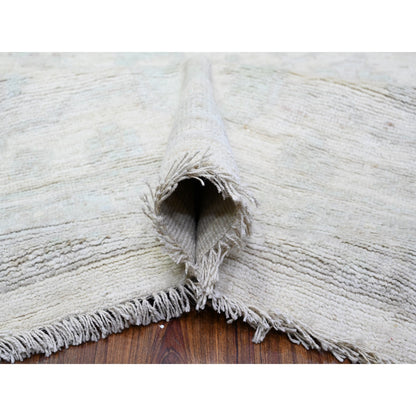 Oushak And Peshawar Wool Hand Knotted Rug Ivory Ivory 11.11X14.10 -O088137